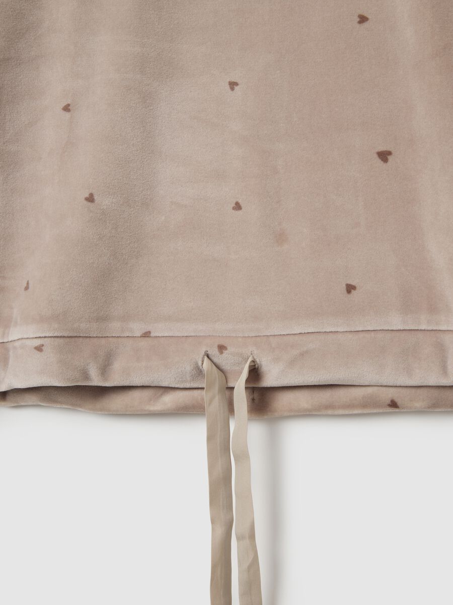 Beige pyjama sweatshirt with adjustable drawstring_1