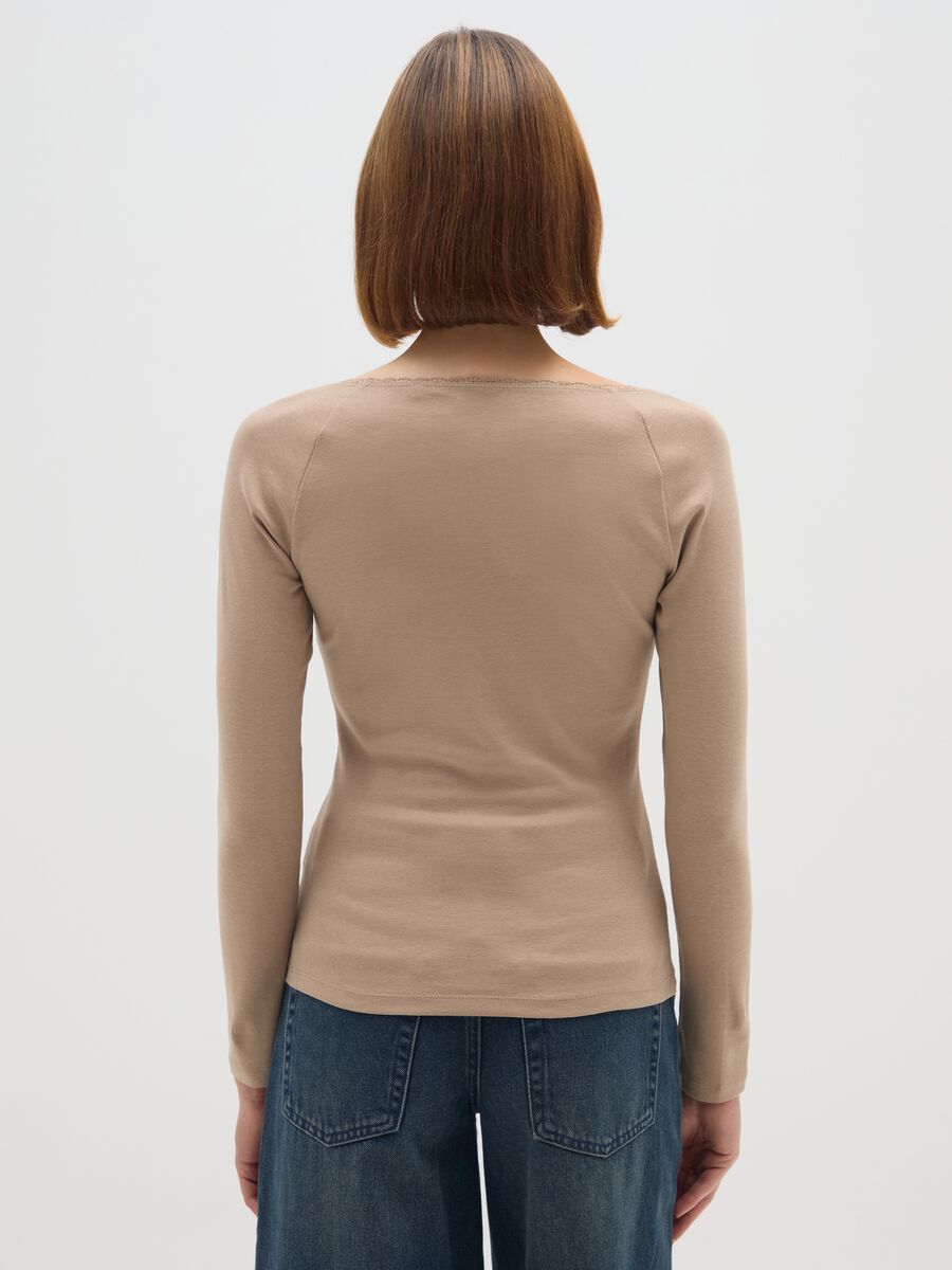 Maglia in puro cotone beige regular fit_2