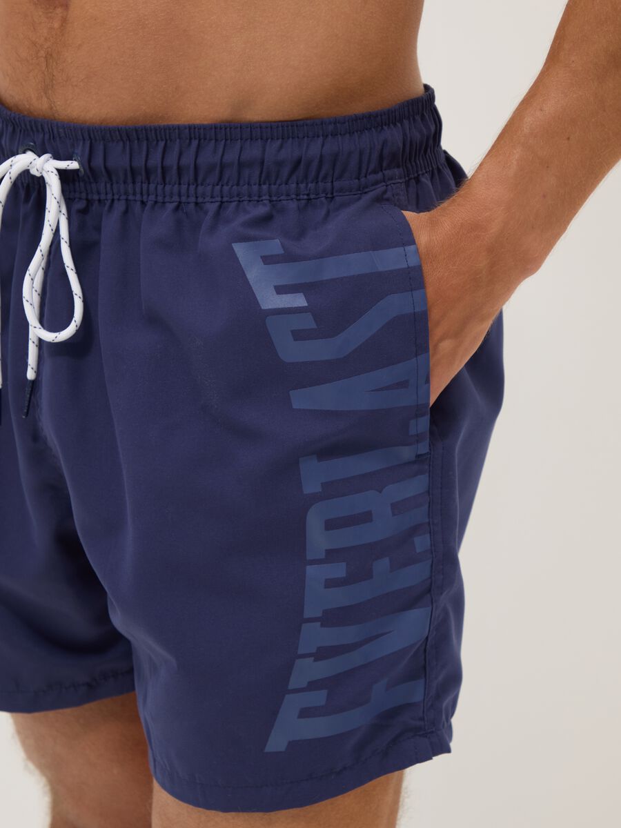 Blue swim shorts with contrast drawstring_3