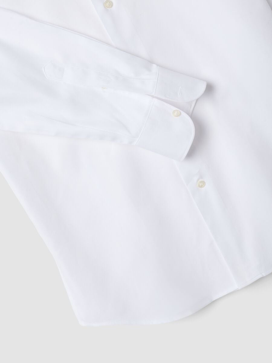 Camicia bianca in puro cotone slim fit_1