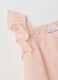 Pink cotton and linen baby set with ruffles_2