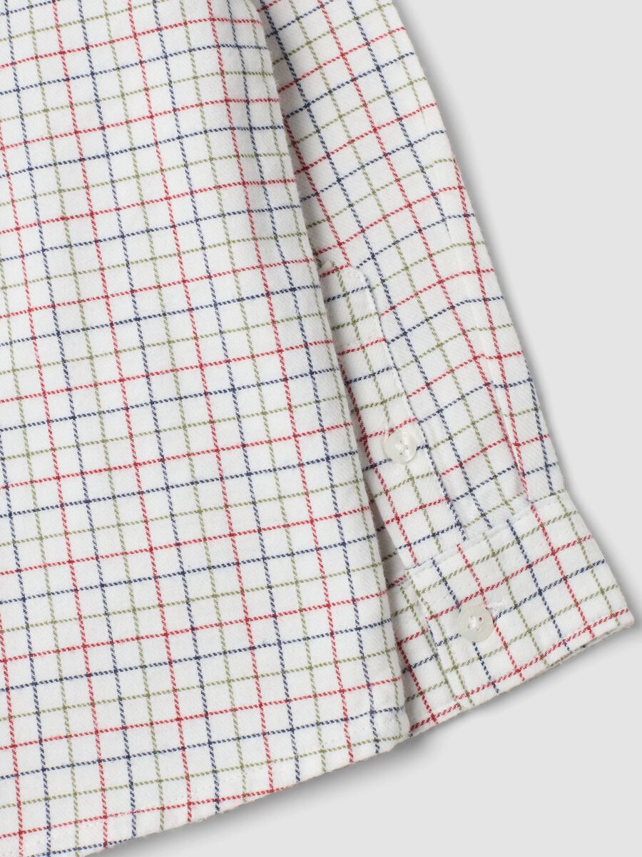Camicia verde a quadri in puro cotone_3