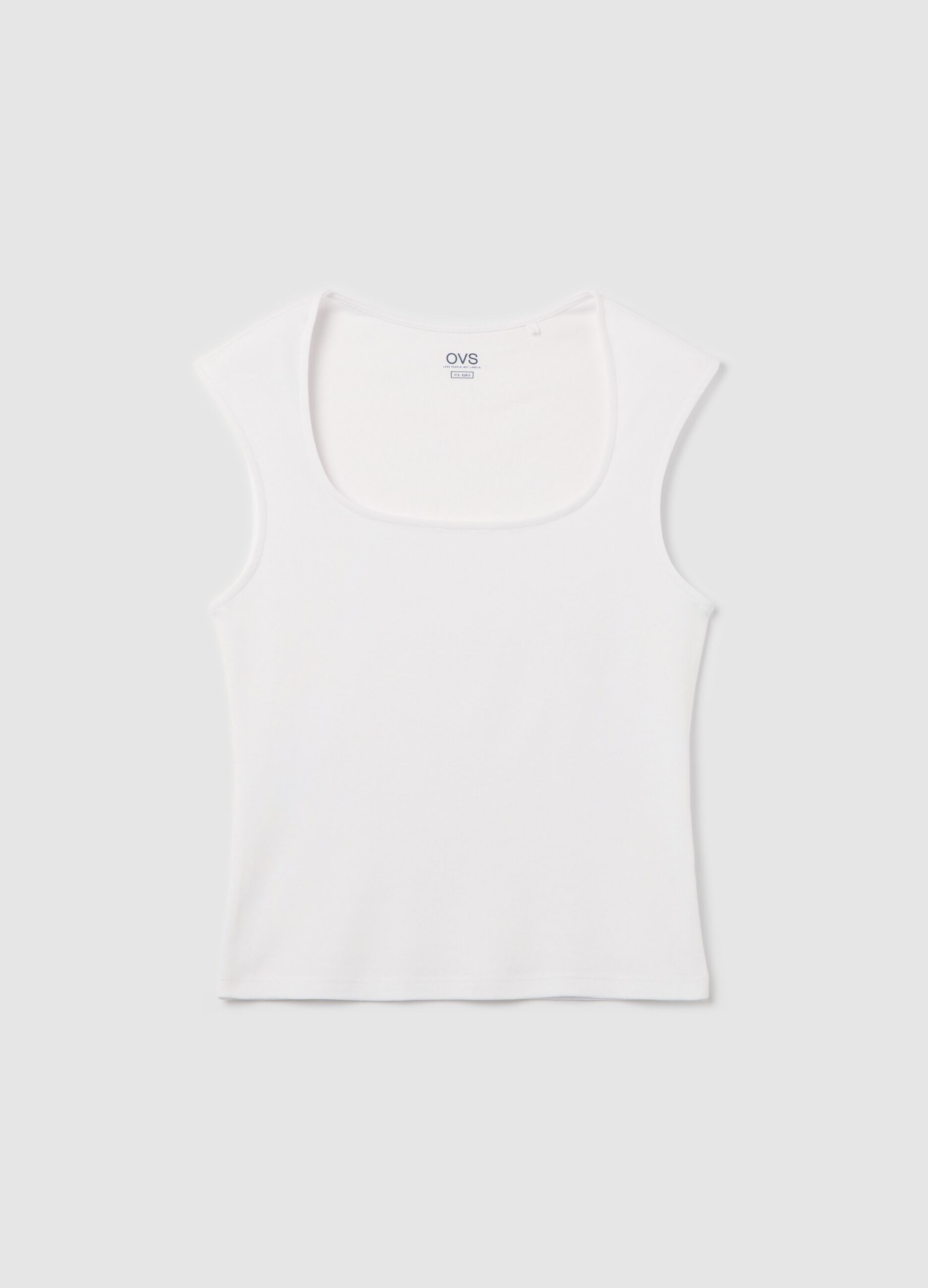 White tank top with square neck