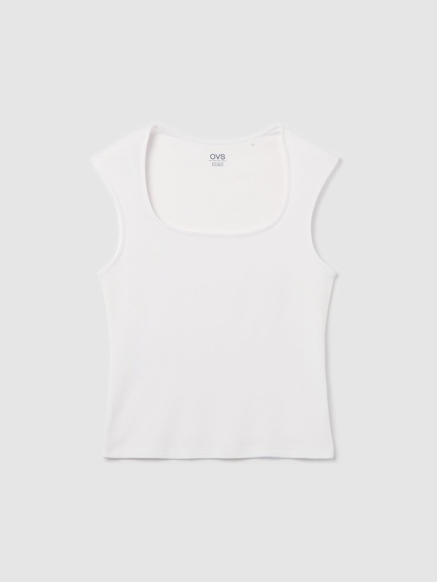 White tank top with square neck_4