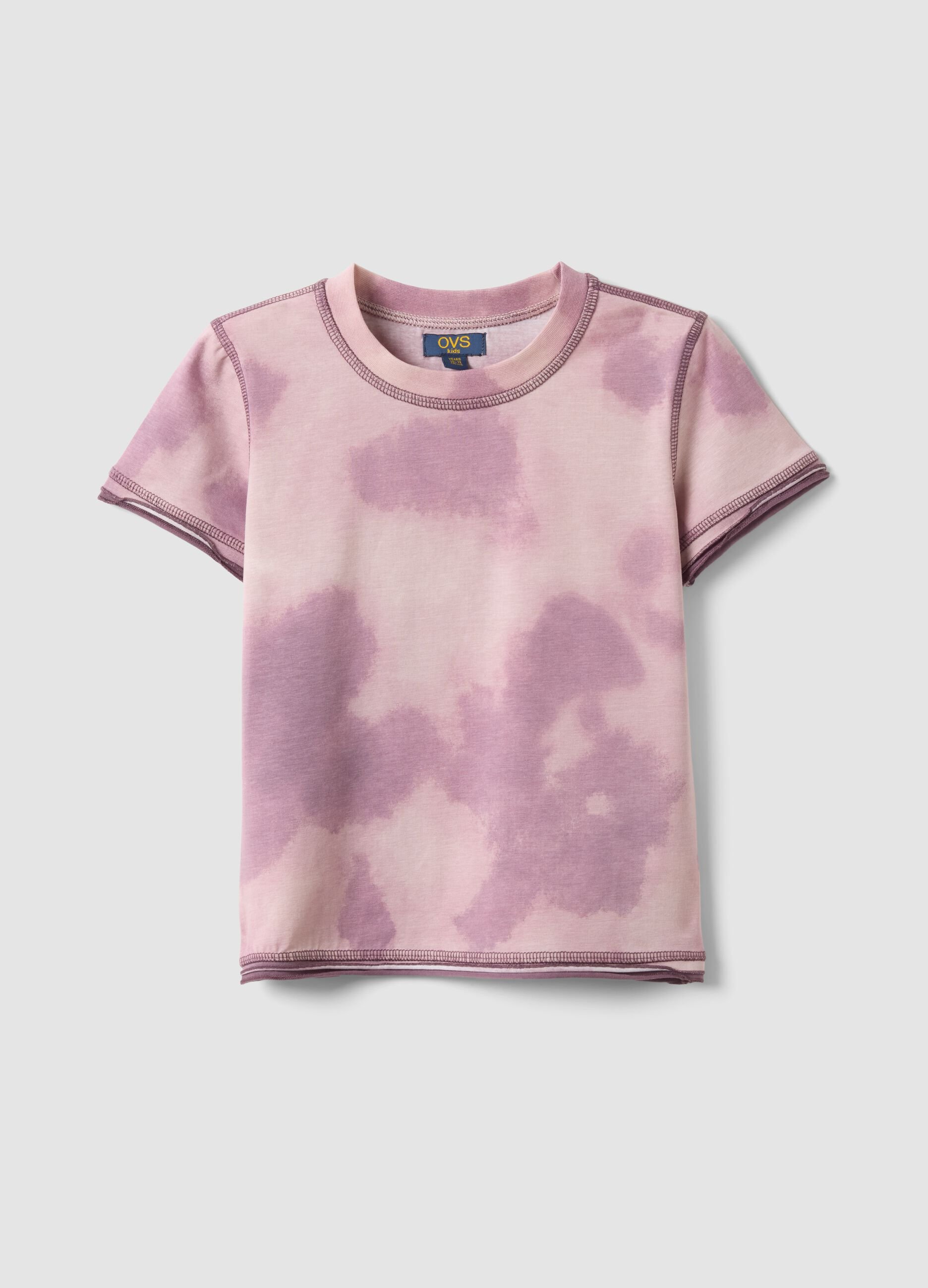 Girls' Pink Stretch Cotton Slim-Fit T-shirt