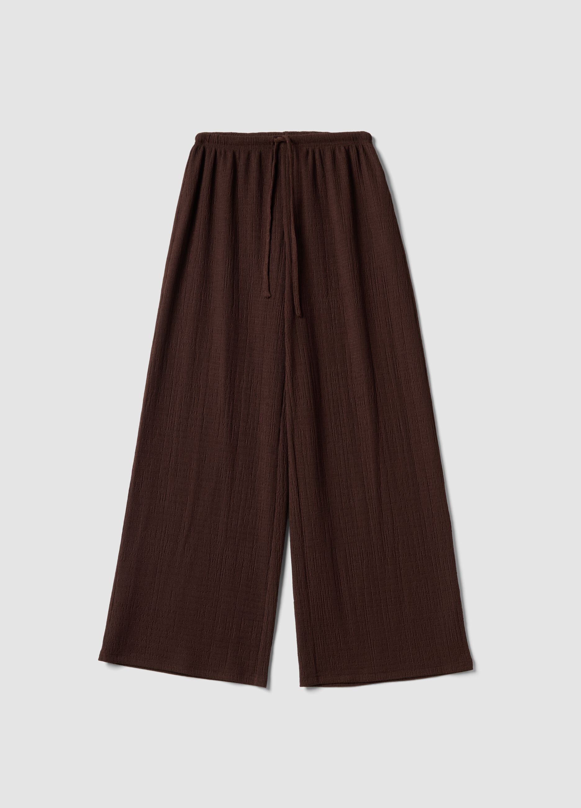 Pantaloni jogger marroni wide leg