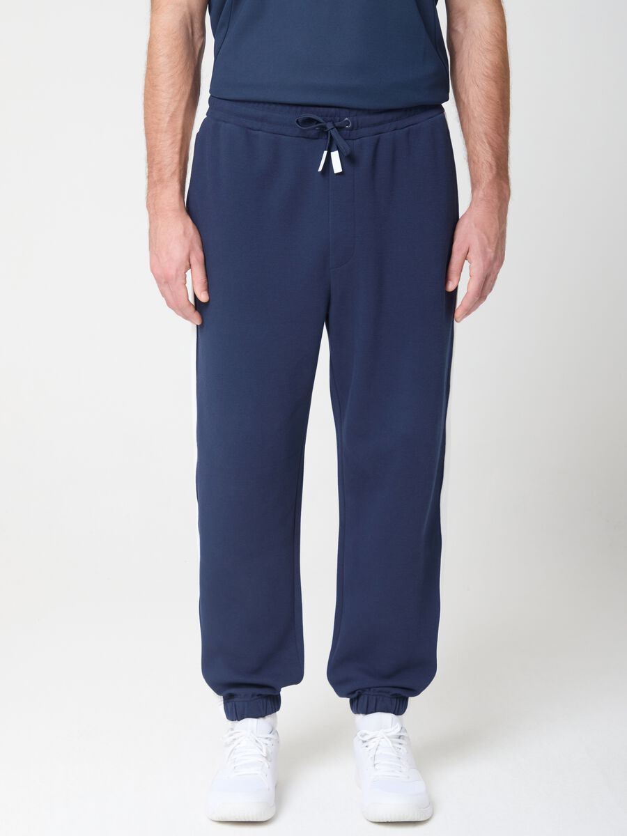 Jogger in tessuto elasticizzato con bande laterali ALTAVIA COURT_1