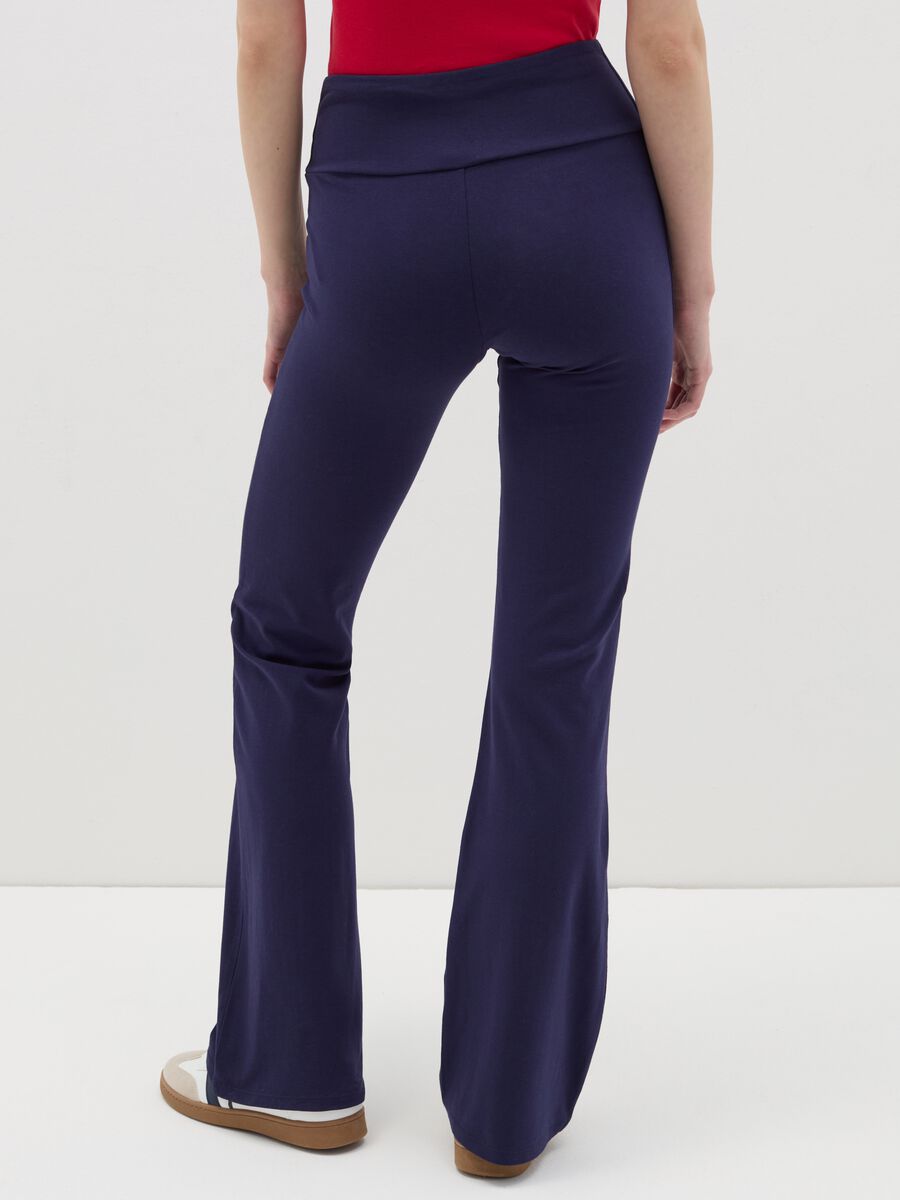 Flare-fit leggings in stretch cotton_2
