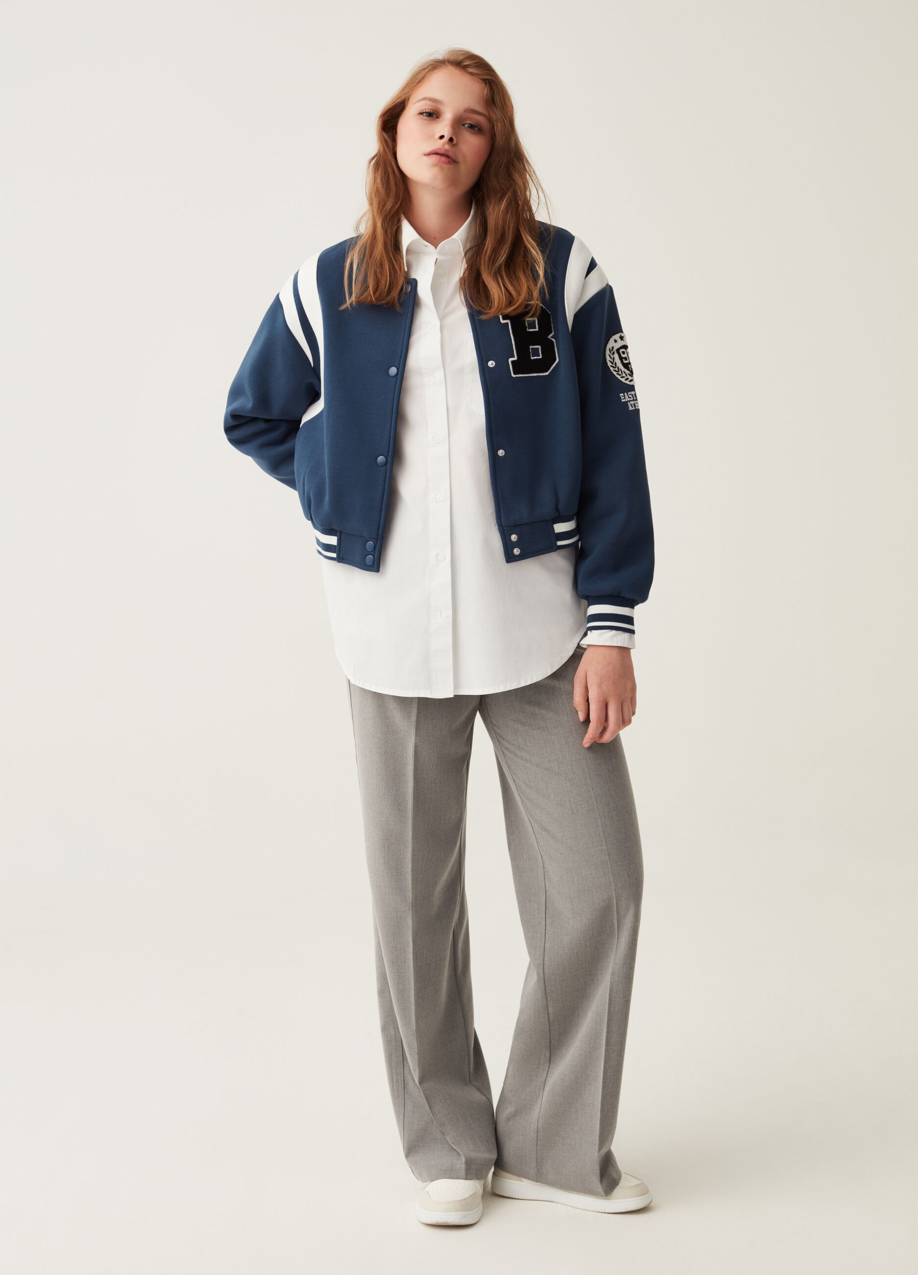 Giacca bomber cropped in felpa_1