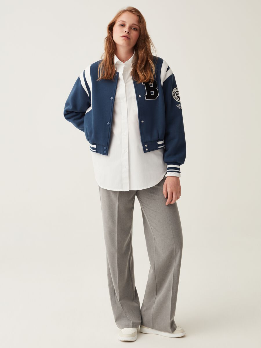 Giacca bomber cropped in felpa_1