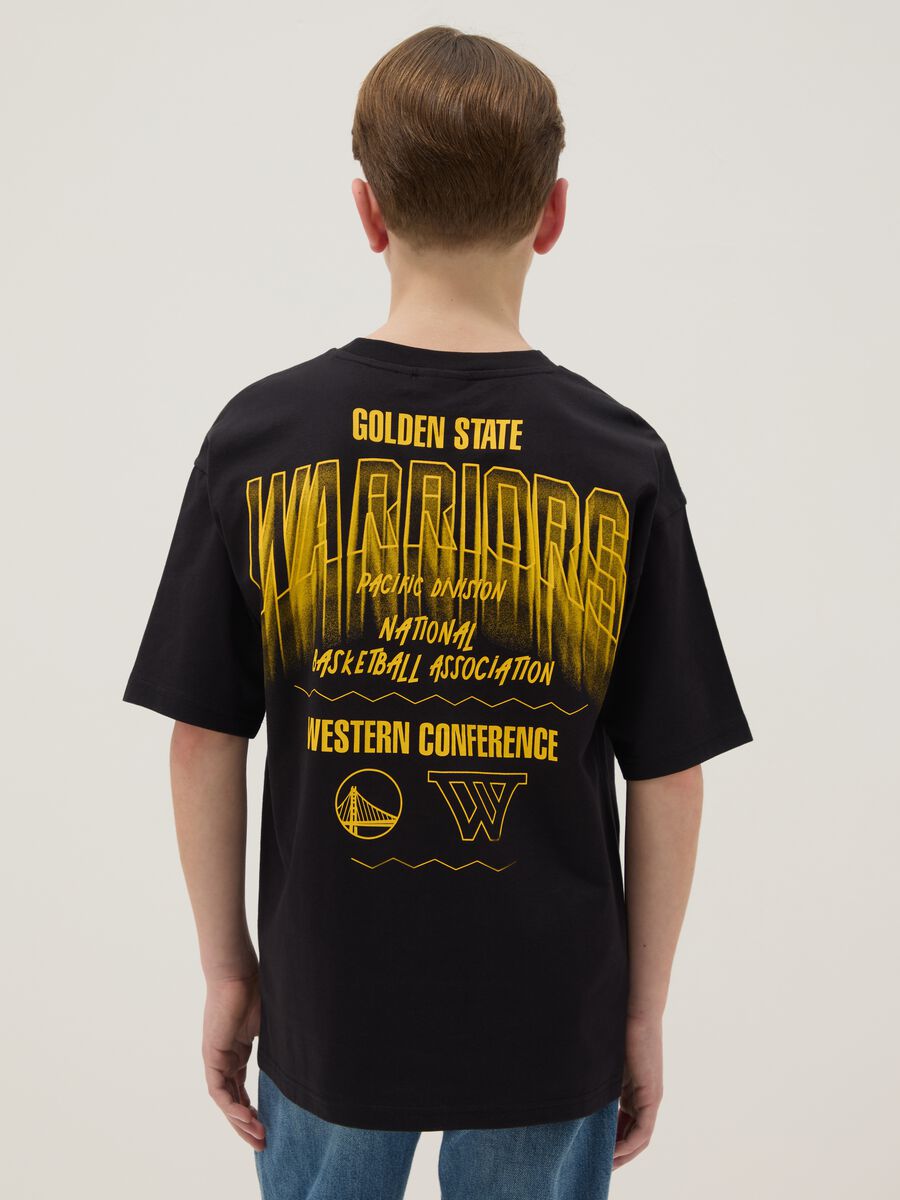 Children's black pure cotton oversized fit T-shirt with Golden State logo_1