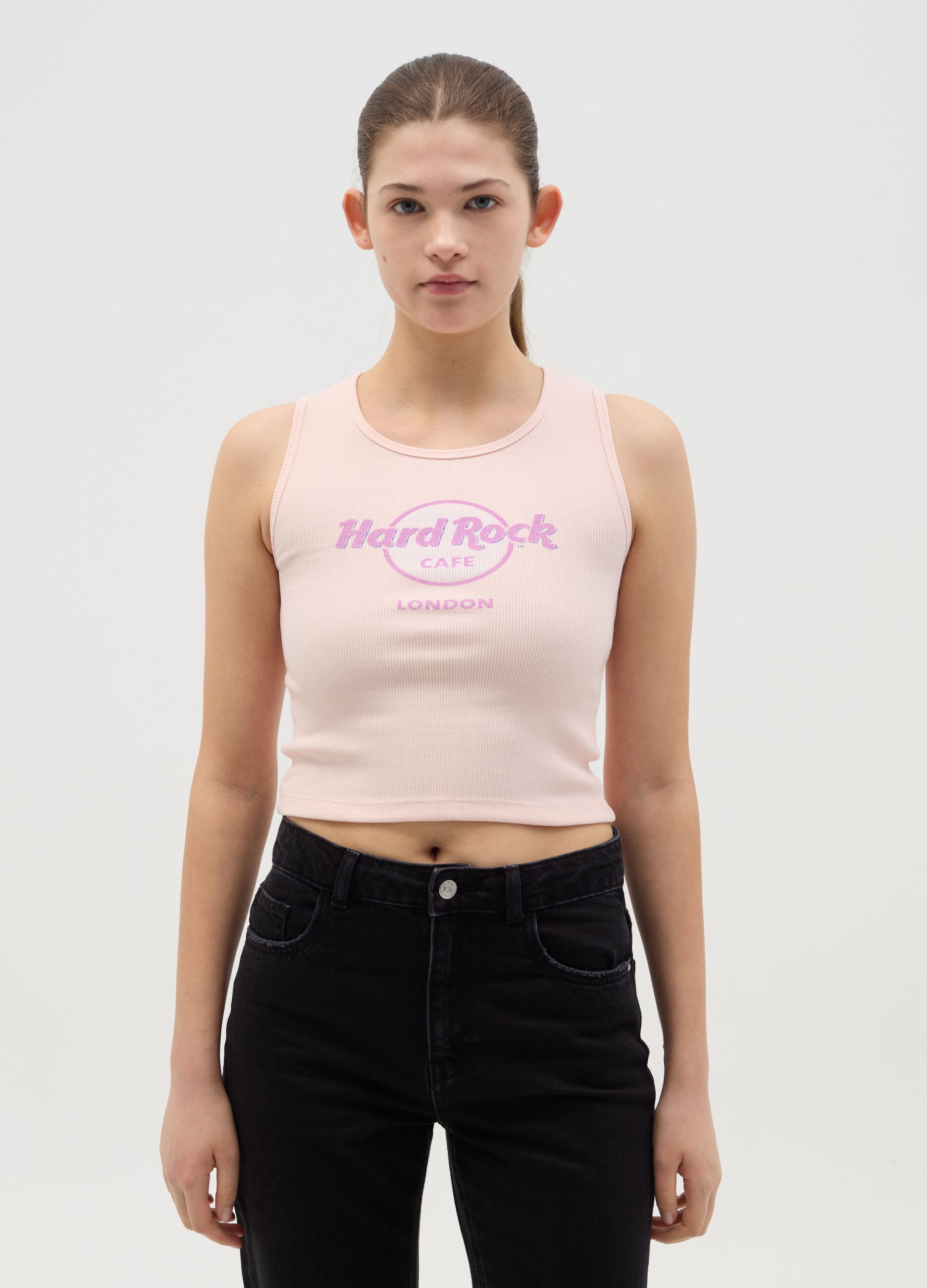 Pink Hard Rock Café London T-shirt with ribbing