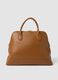 Borsa marrone a mano con chiusura zip_1