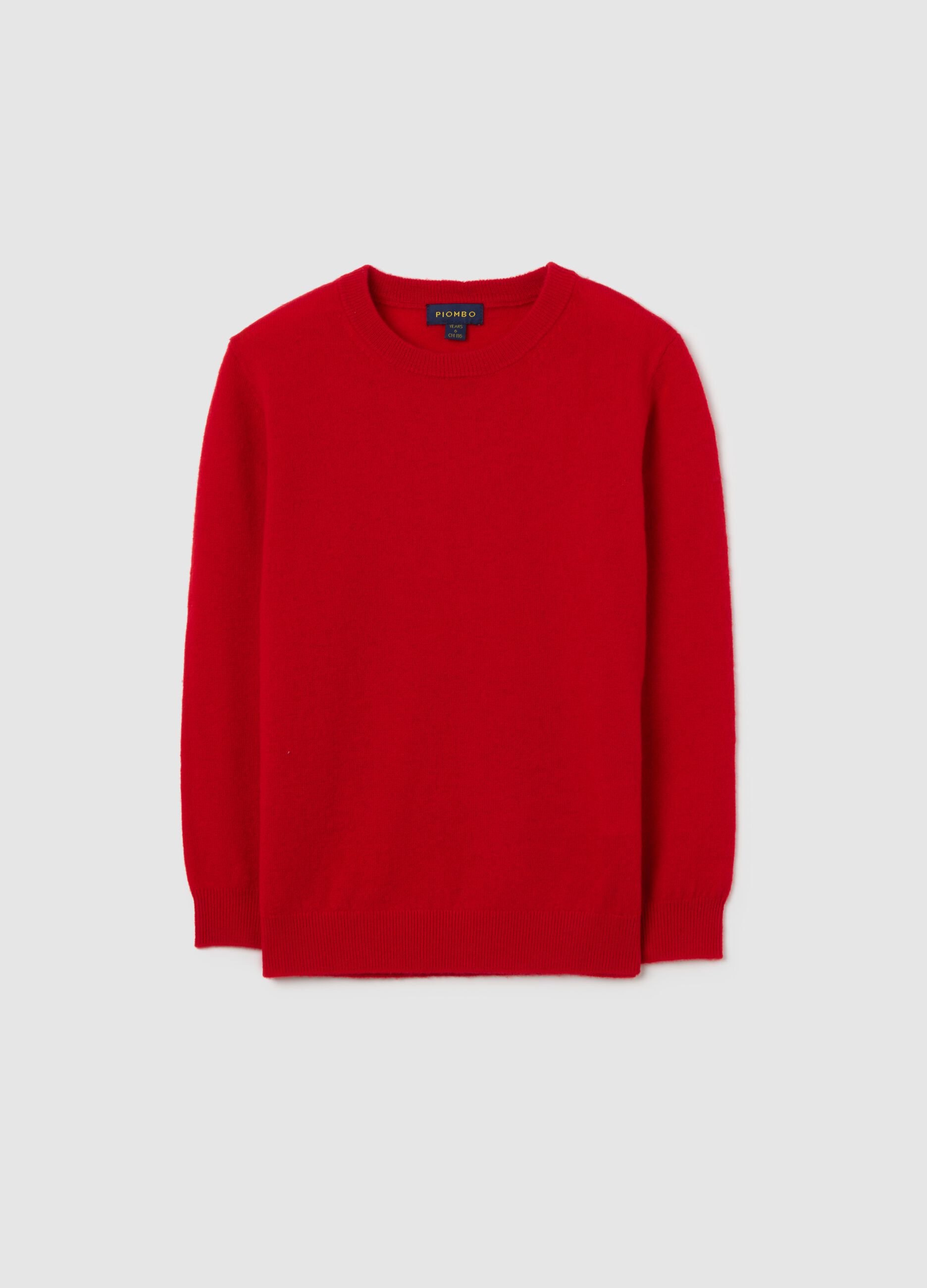 Child's red pure wool jumper regular fit