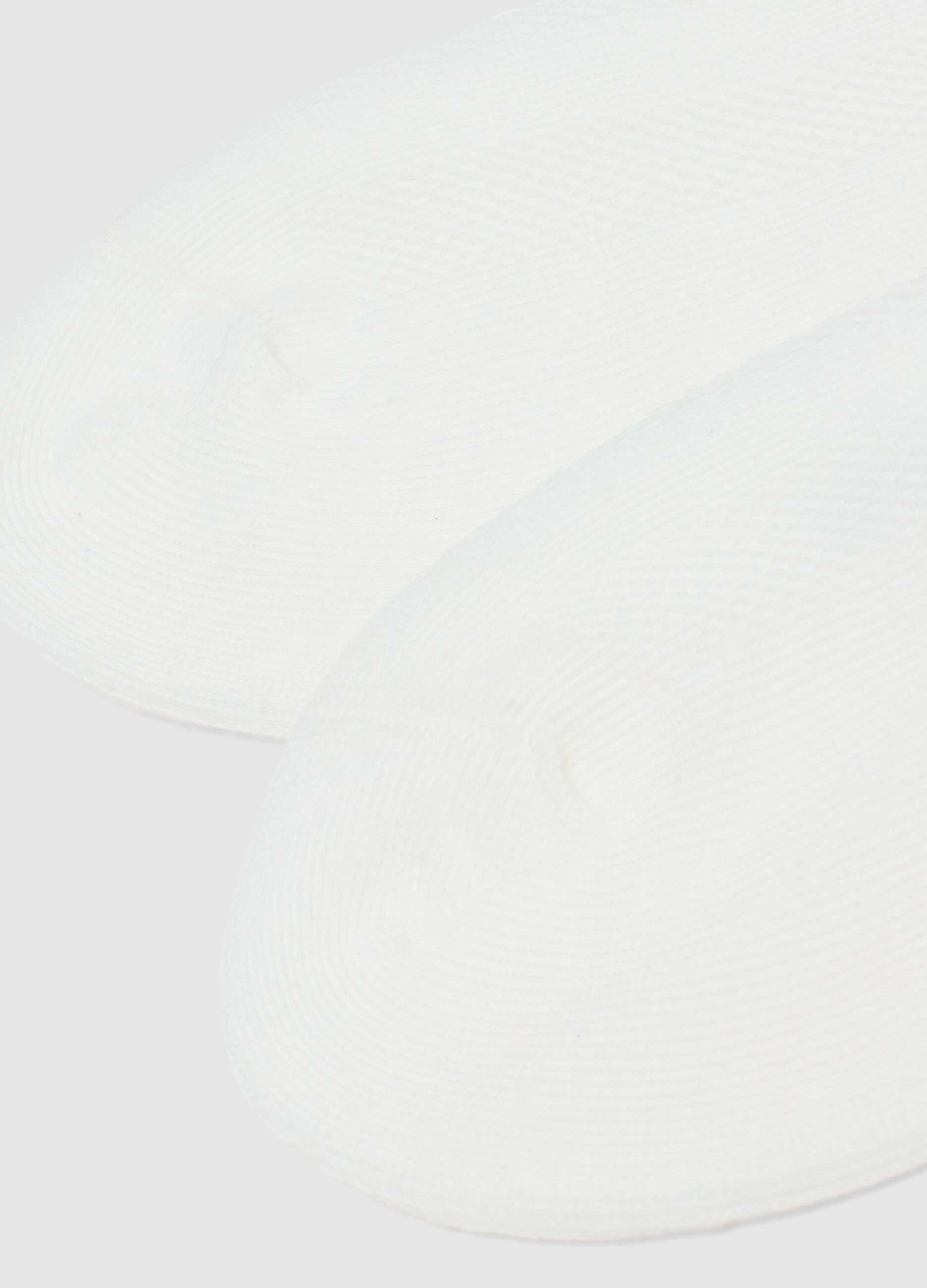 Girls&rsquo; white stretch cotton-blend socks with frill trim