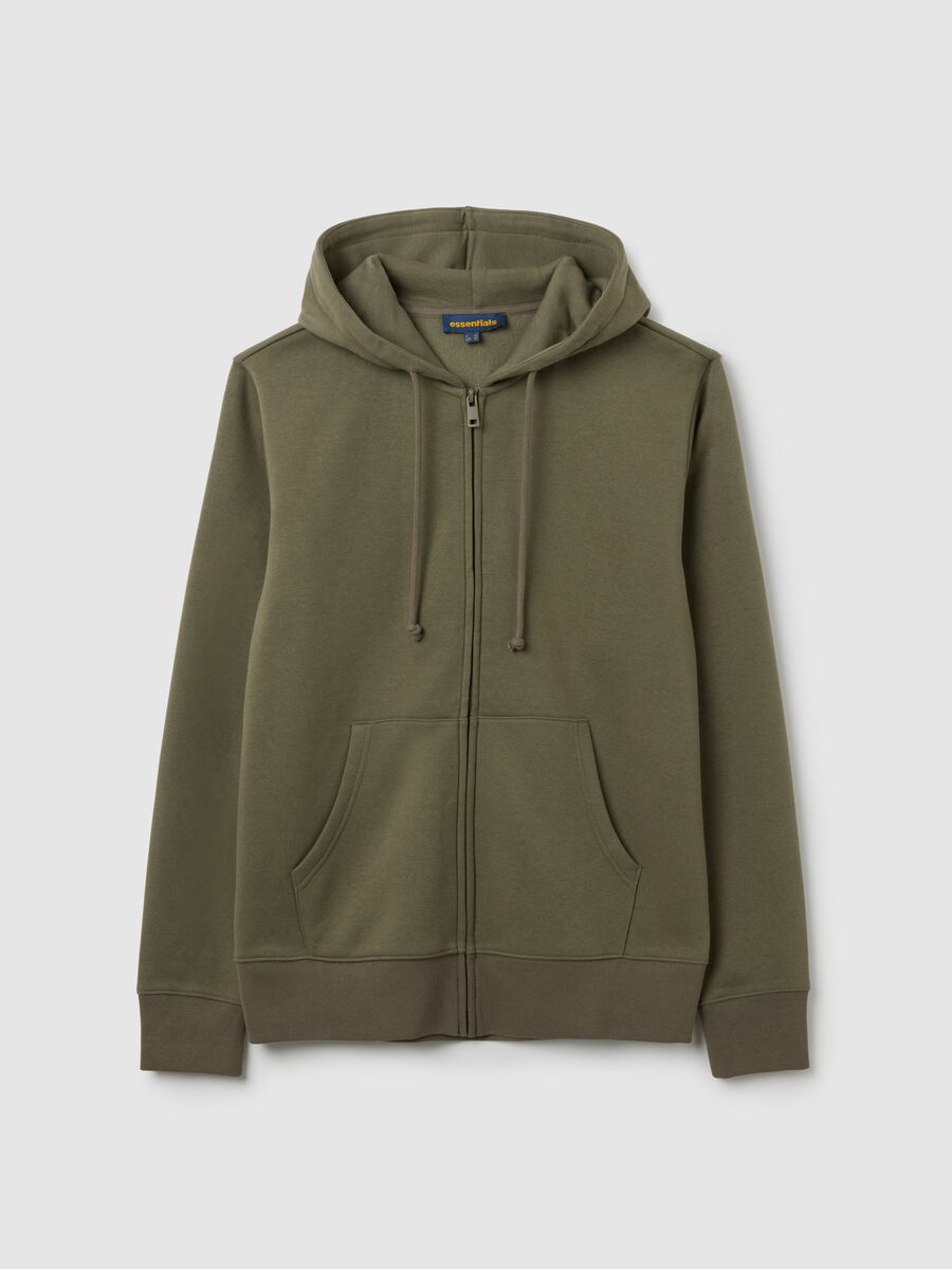 Felpa in misto cotone verde regular fit con zip_4
