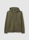 Regular fit green cotton blend zip-up sweatshirt_4