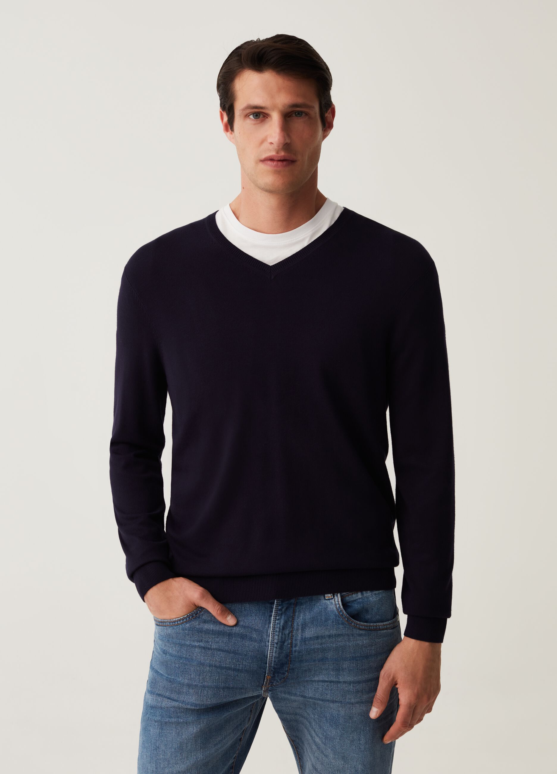 Pullover con scollo a V