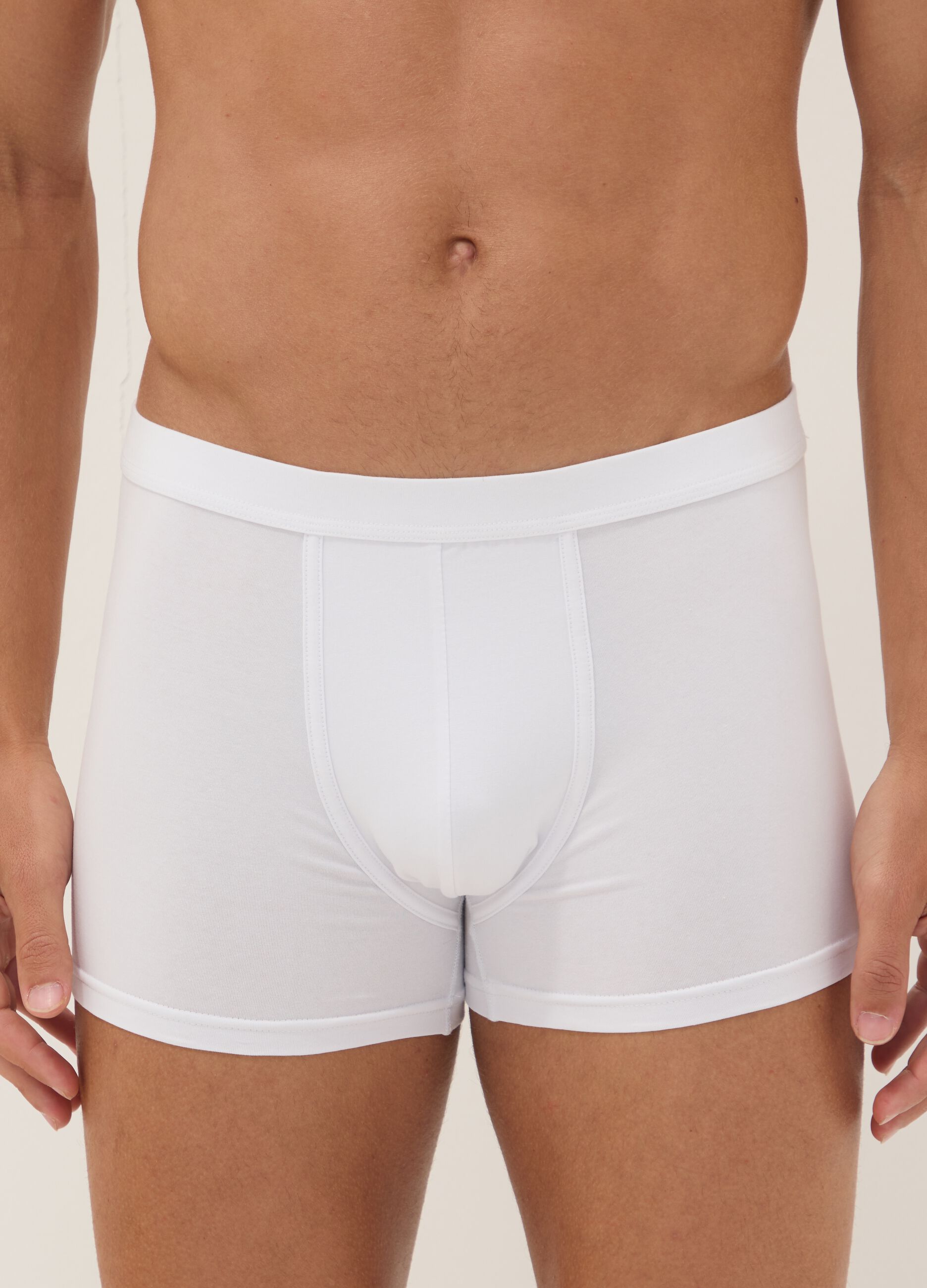 2-pack of white Supima cotton stretch boxers