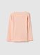 Pink long sleeve girls' t-shirt in regular fit cotton blend_1