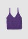 Canotta in puro cotone viola regular fit con lavorazione a maglia_4
