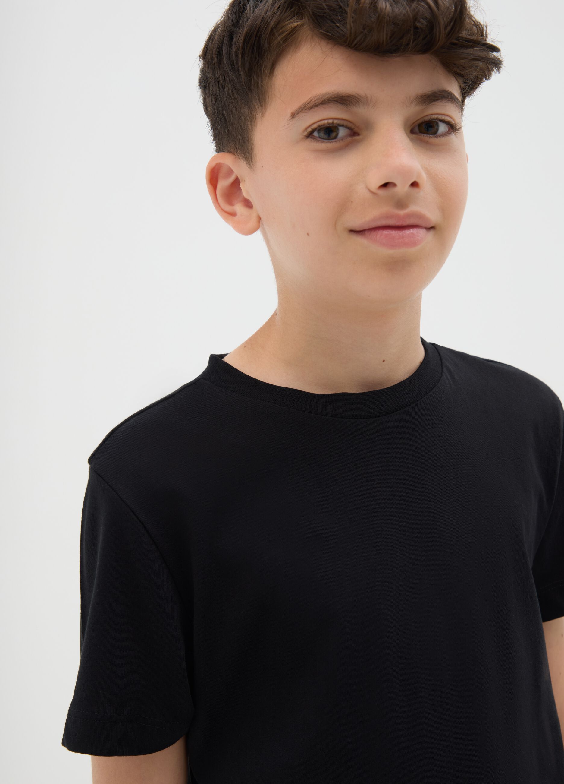 Black slim organic cotton t-shirt for boys