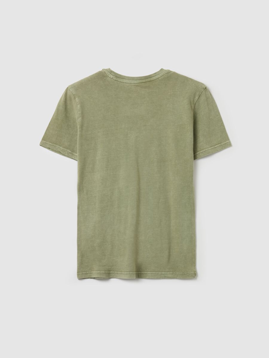 T-shirt acid wash con stampa "Denim Mind" _4
