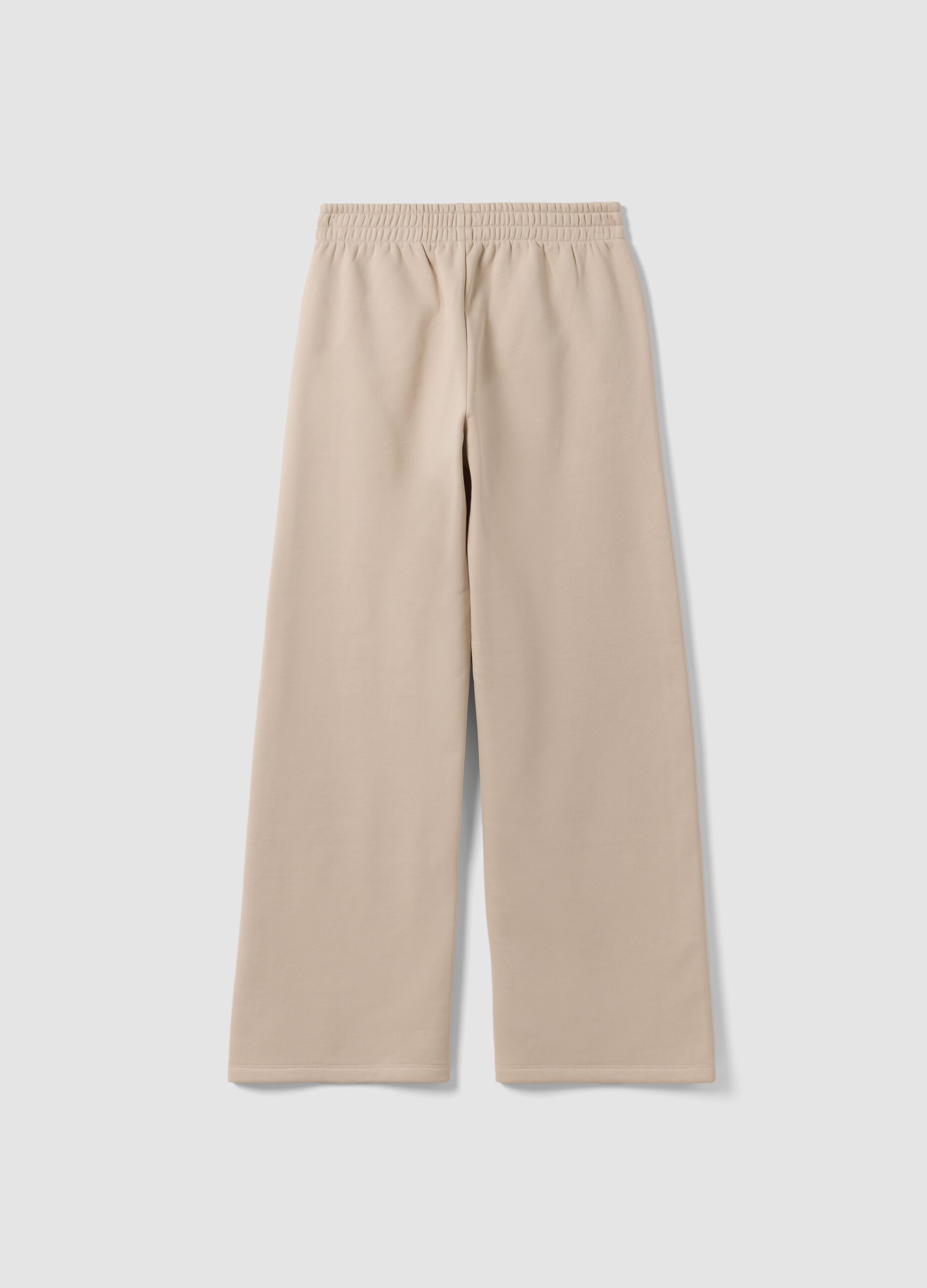 White cotton-blend straight-fit joggers