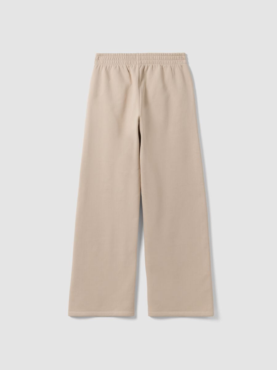 Pantaloni jogger bianchi in misto cotone straight fit_2