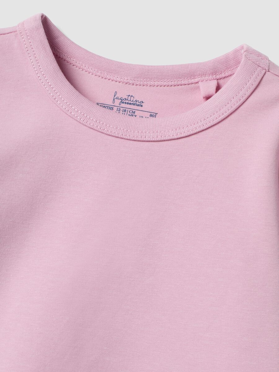 Pink long-sleeved organic cotton T-shirt_2