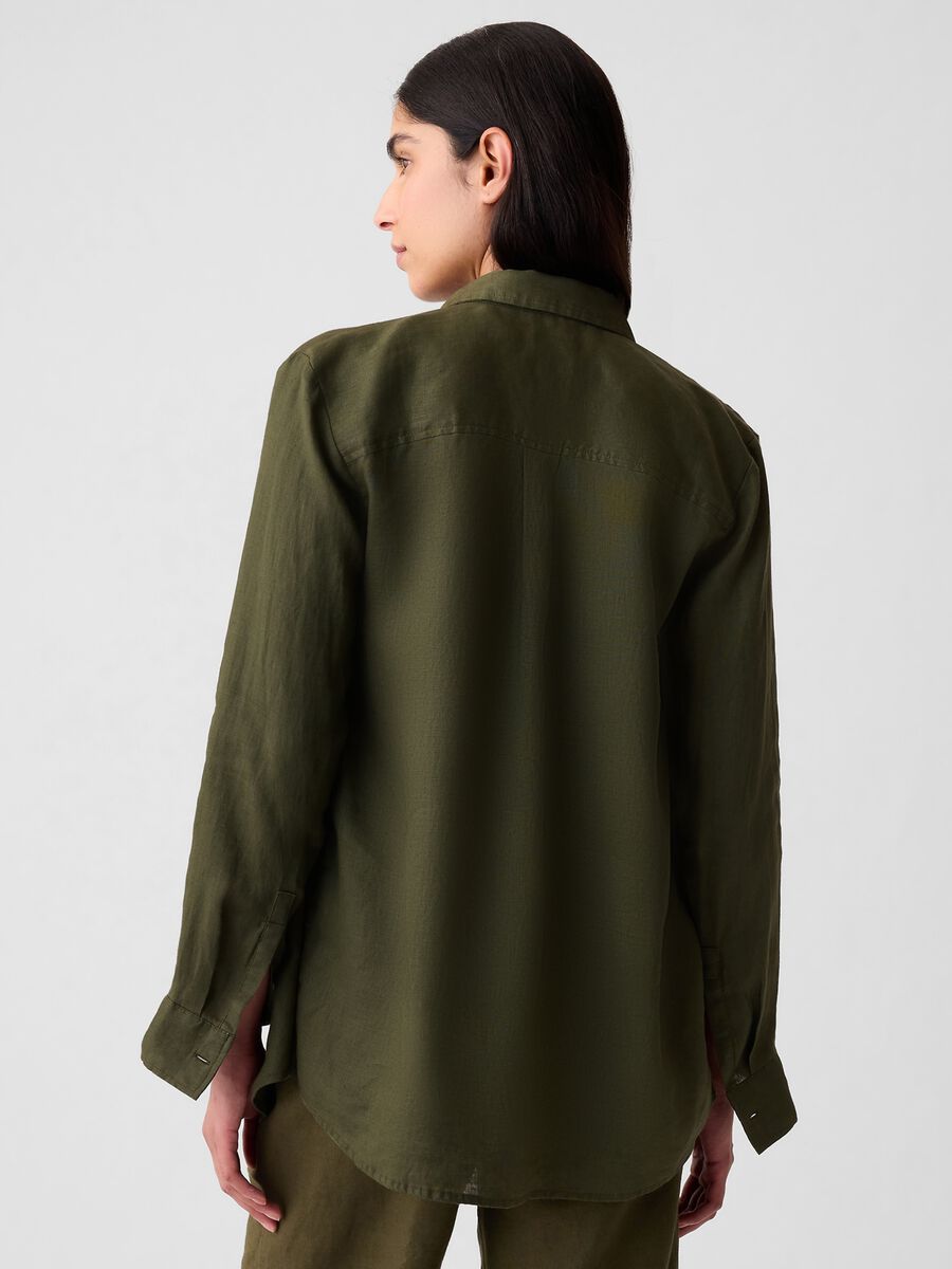 Boyfriend-fit shirt in linen with pocket_2