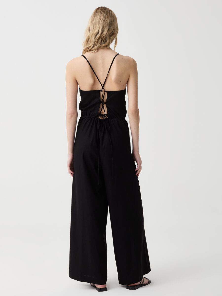 Wide leg jumpsuit in linen and viscose_2