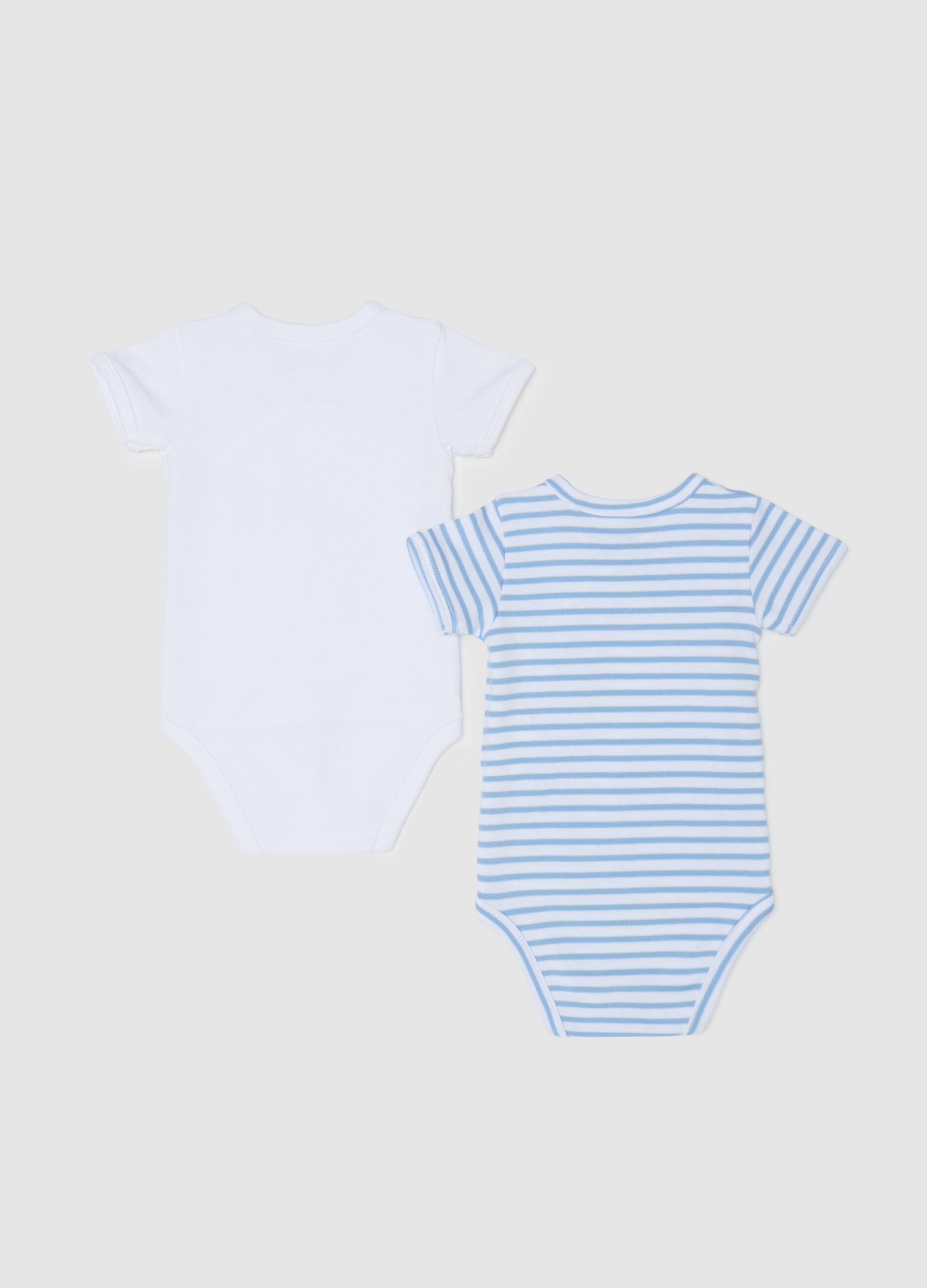Two-pack bodysuits in organic cotton with V neck