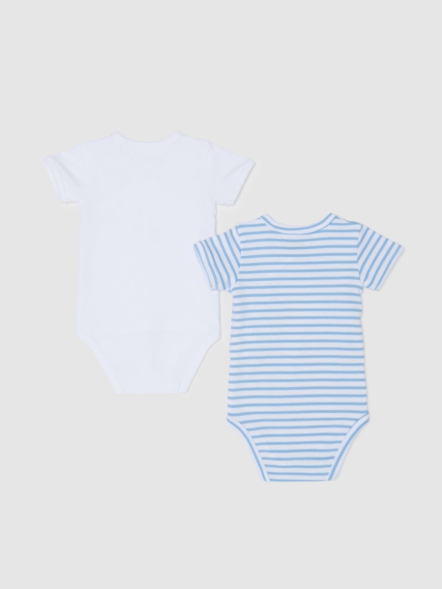 Two-pack bodysuits in organic cotton with V neck_1