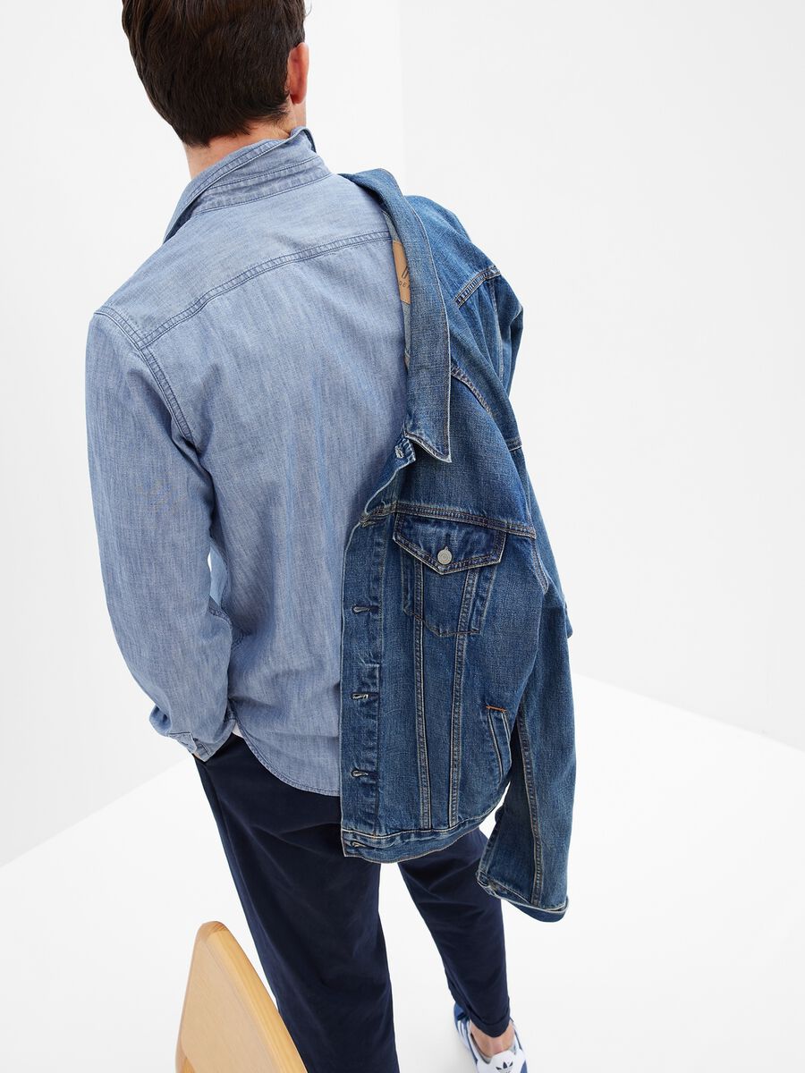 Regular-fit shirt in chambray cotton_1