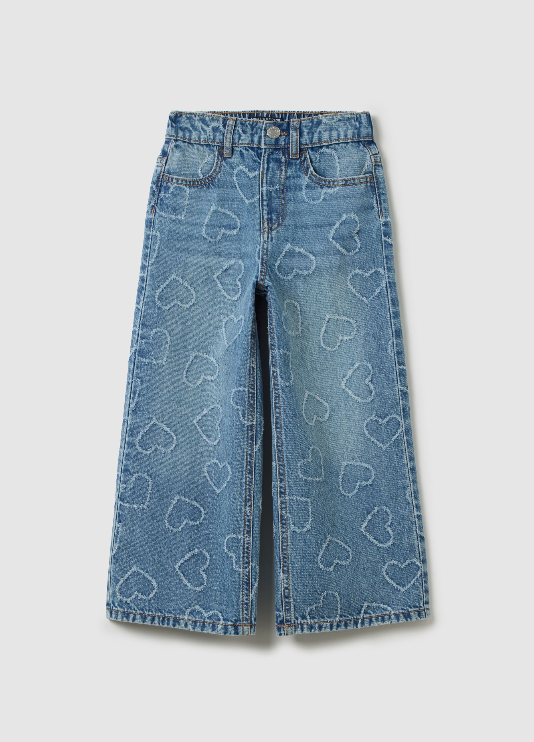 Girls' pure cotton denim jeans in regular fit