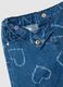 Girls' pure cotton blue wide leg jeans with hearts_2