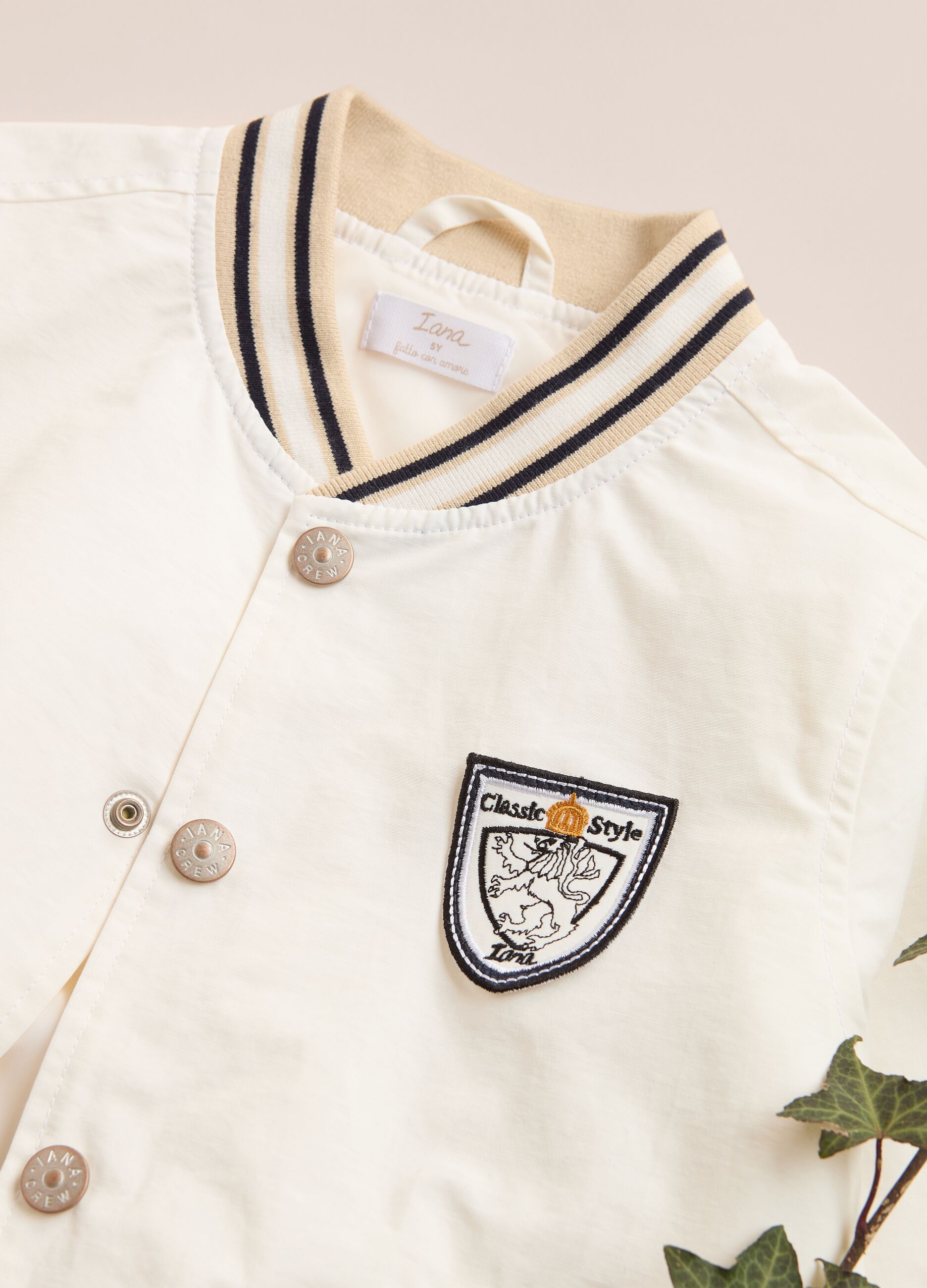 Giacca bomber in misto cotone con stemmino IANA_1