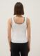 White stretch cotton tank top with contrast detailing, regular fit_2