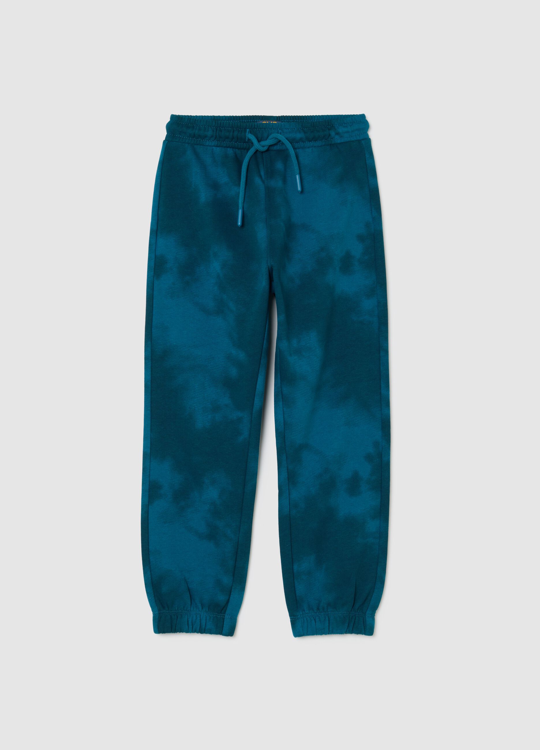Multicoloured children's joggers in pure cotton with Tie-Dye pattern