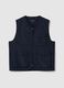 Blue regular fit gilet with zip and front pockets_4