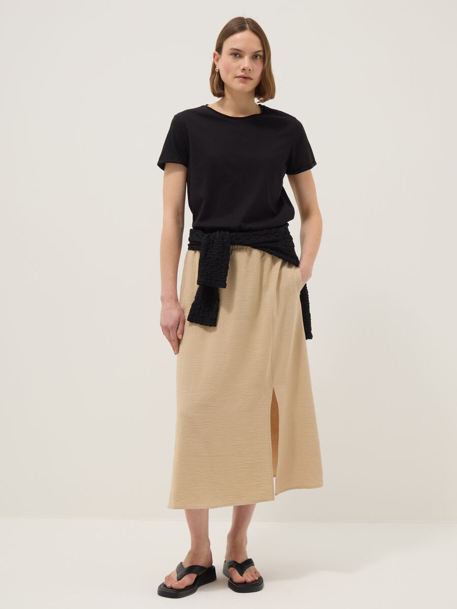 Black pure cotton short sleeve T-shirt regular fit_2