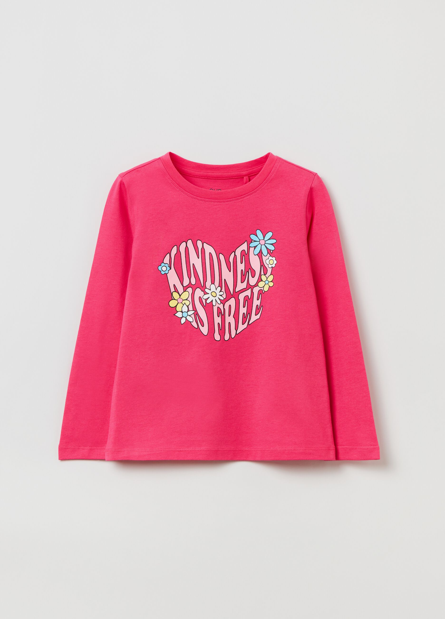 Long-sleeved T-shirt with flower print