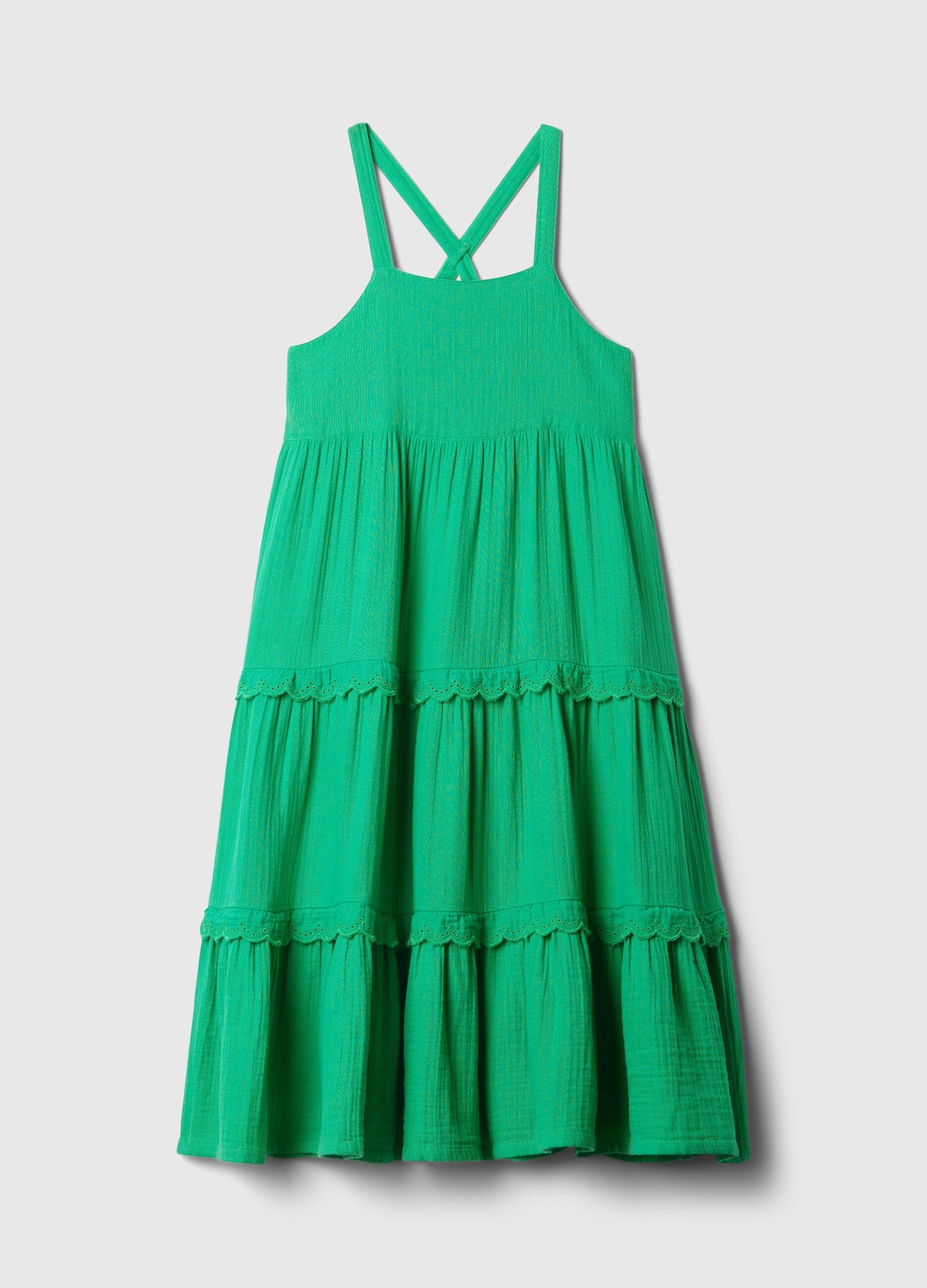 Midi dress with crossover straps