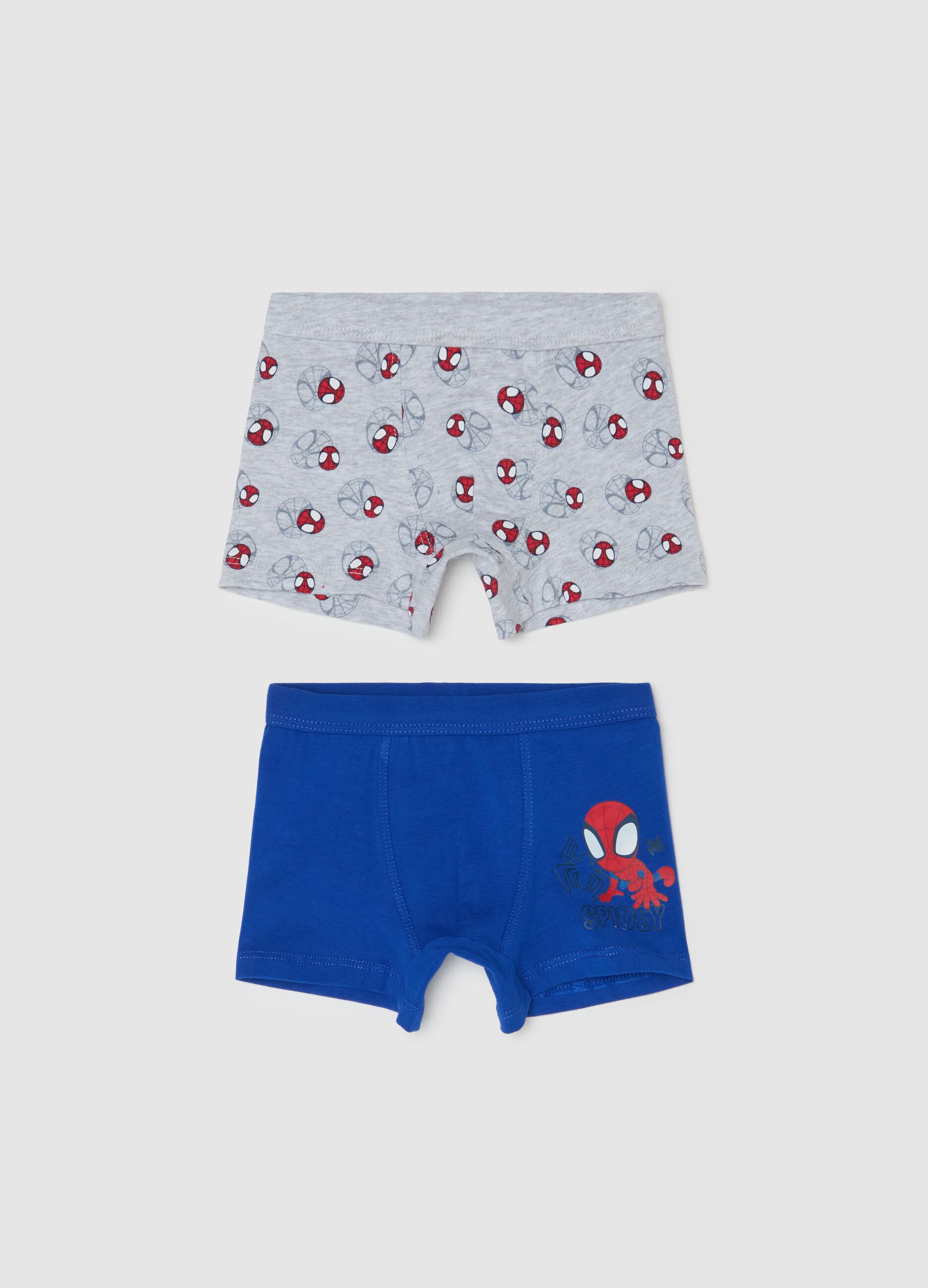 Two-pack boxer shorts in stretch cotton with Spidey print