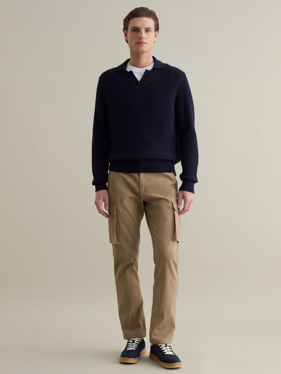 Cargo trousers in piquet_0