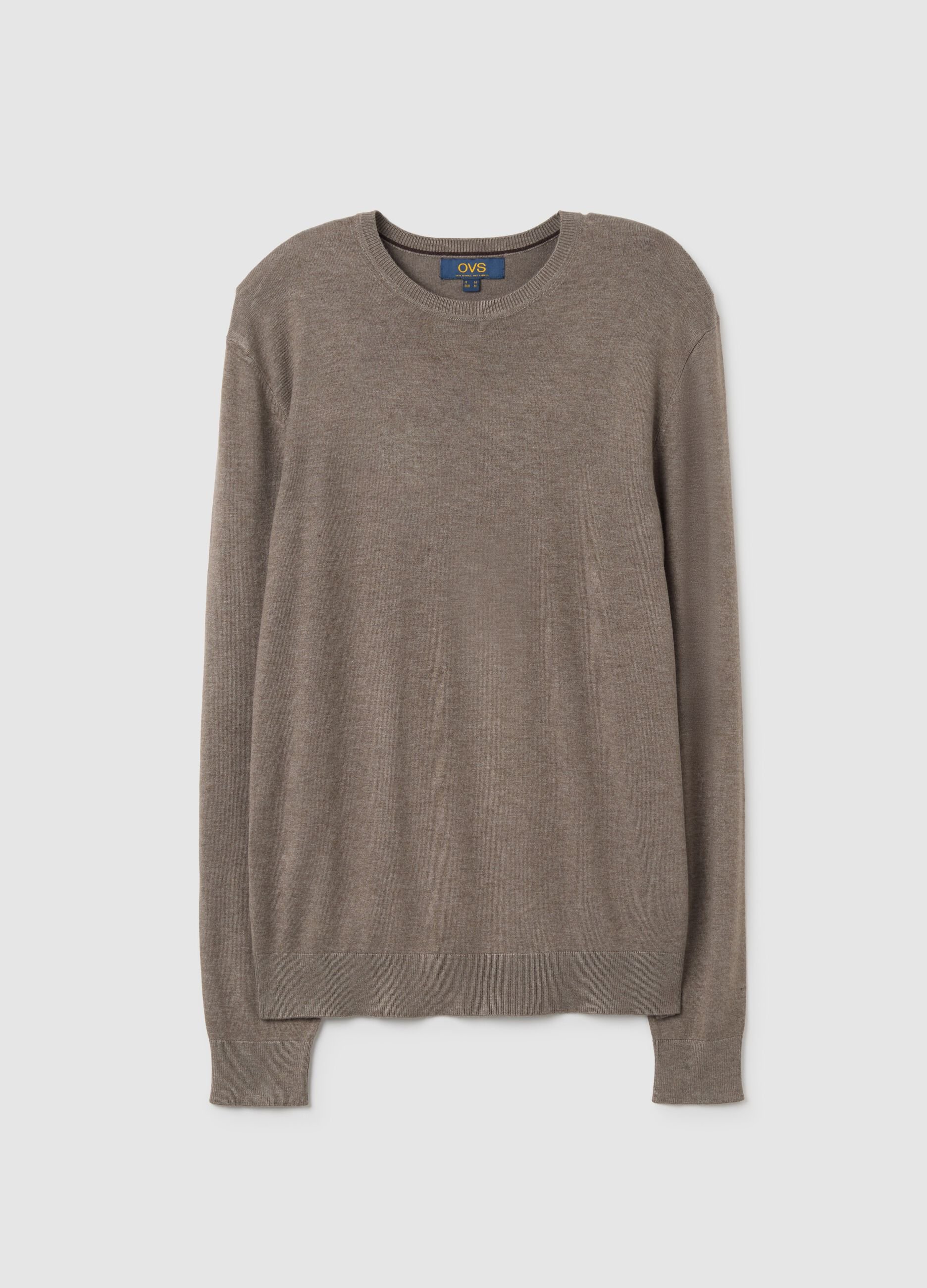Brown regular fit viscose blend jumper