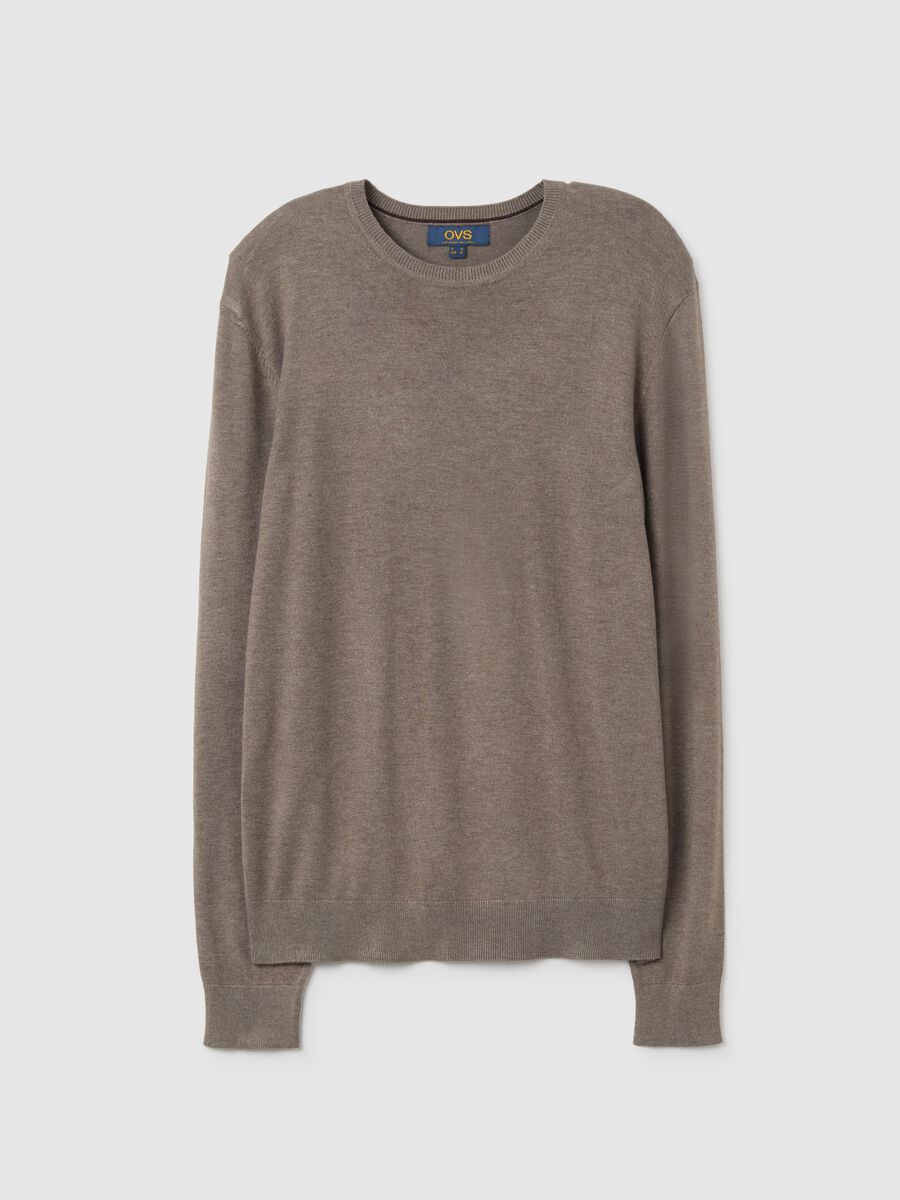 Brown regular fit viscose blend jumper_4