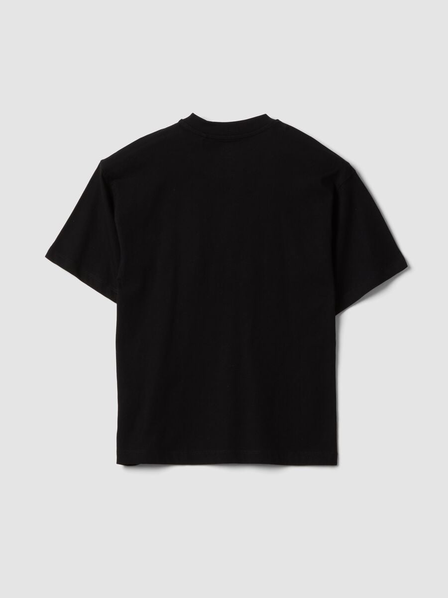Boys&rsquo; black pure cotton oversized T-shirt with print_4