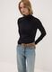 Black pure cotton long-sleeve crew-neck T-shirt_0